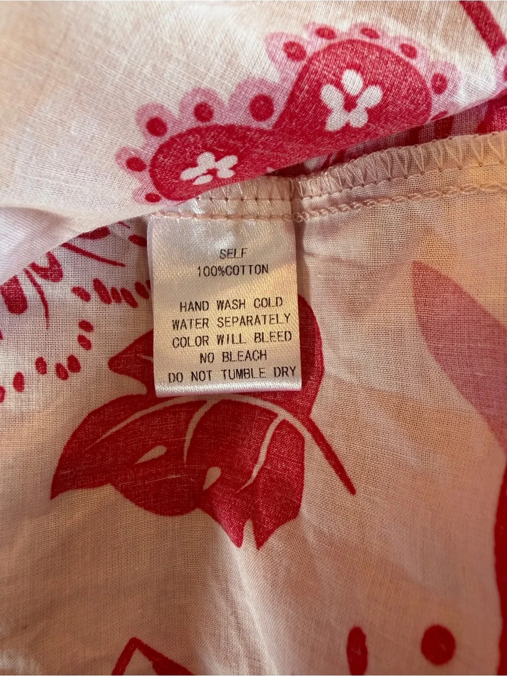 Pinch Pink and Red Floral Maxi Dress Cotton Tassle Tie Front Tiered / medium